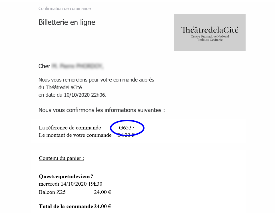 Où trouver ma référence billet ?